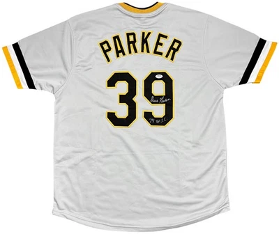 Dave Parker SignedThe Cobra Custom Pirates Gray Jersey Inscribed 79 WSC PSA - Image 1 of 3