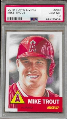 MIKE TROUT #200 2019 TOPPS LIVING PSA 10 LOS ANGELES ANGELS - Image 1 of 2