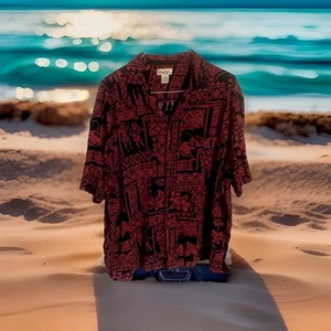 Panama Jack Hawaiian Shirt Men’s Size 3XL Red Tropical Short Sleeve Button Up - Picture 1 of 9