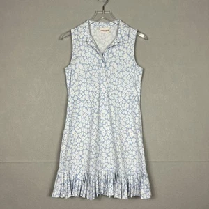 Laura Ashley Golf Tennis Dress Women's Small Blue Floral Collared Mini Ruffle - Picture 1 of 9