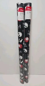 2 Rolls Black The Nightmare Before Christmas Gift Wrapping Paper 40 SQ Each - Picture 1 of 5