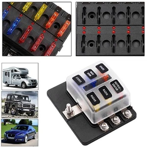 For 12V 24V Car Marine MA1284 6-Way Blade Fuse Box Block Holder LED Indicator - Picture 1 of 8