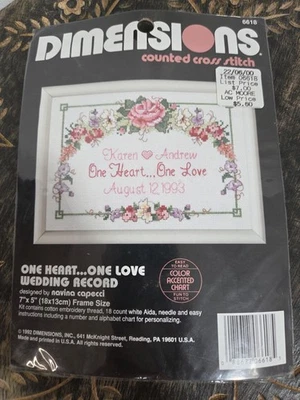 Kit de punto de cruz contado Dimensiones - Un corazón, un amor Foto 1 de 3