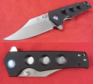 Kizer Junges N690 Steel Flipper Pocket Knife Black G10 V3551N3 Discontinued RARE - Picture 1 of 11