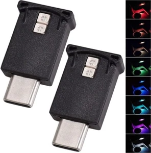 USB Type C LED Ambient Light 8 Color RGB Car Atmosphere Night Lamp Automotive In - Picture 1 of 6