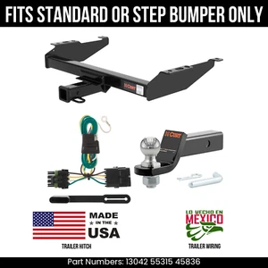 For 88-00 GMC C/K Truck Trailer Hitch 4 Pin Wiring 2" Ball Fit Std. or Step bmpr - Picture 1 of 4