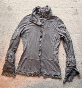 TREDY ? wunderschöner Sweatshirt-Blazer, 42, tolle Details, schlammfarben - Bild 1 von 4