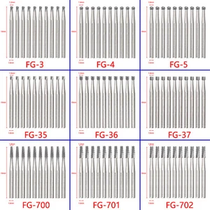 10pz/confezione Manipolo Dentale Alta Velocità Carburo di Tungsteno FG Frese Trapano - Foto 1 di 8