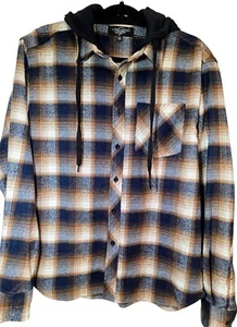 Eighty Eight Hooded Flannel Mens Medium - Picture 1 of 5