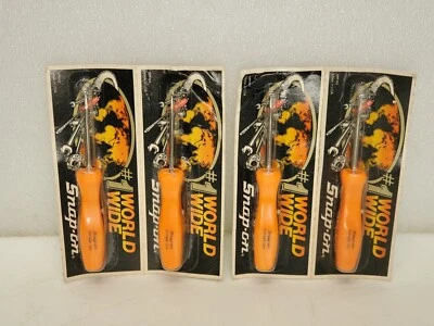 Lot Of 4 Hard To Find SNAP ON SPP46B Flat Tip Screwdrivers With Pocket Clip - Image 1 of 4