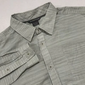 Exofficio Men's XXL Green Striped Insect Shield Repellent Long Sleeve Shirt - Picture 1 of 7