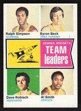 1974-75 Topps Simpson / Beck / Robisch / Smith #222 - Denver Nuggets - EX-MT