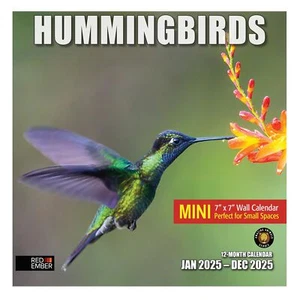 Hummingbirds Mini 2025 Wall Calendar 12 Month | 7" x 14" Open | Thick & Sturd... - Picture 1 of 6