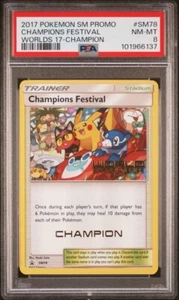2017 POKEMON SM BLACK STAR PROMO WORLDS 17-CHAMPION - PSA 8 Near Mint - Mint - Picture 1 of 3