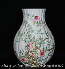 11.2" Yongzheng Marked Chinese Famille rose Porcelain Peach Zun Bottle Vase