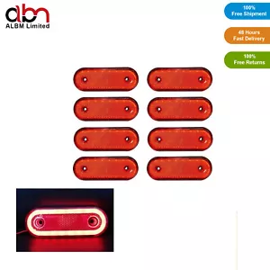 12v Oval 20 Led Red Rear Side Outline Marker Lamps Light Trailer Truck Lorry - Picture 1 of 10