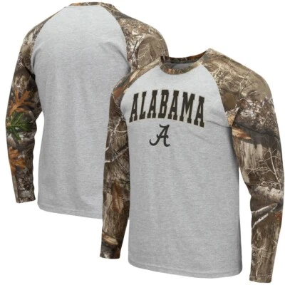 Camiseta raglán camuflada Alabama Crimson Tide Colisseum Realtree para hombre - ¡NUEVA CON ETIQUETAS! Foto 1 de 3