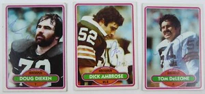 Doug Dieken Dick Ambrose Tom DeLeone Signed 1980 Topps Football Card Lot Browns - Picture 1 of 8