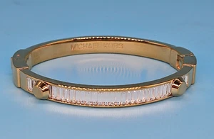 MICHAEL KORS Astor Baguette Bracelet Gold Tone Bangle Stud Pretty Gift for Her - Picture 1 of 8