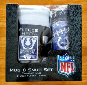 NFL Indianapolis Colts ~Mug & Snug Set~ 16oz Travel Mug & 50"x60" Fleece Throw! - Picture 1 of 4