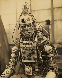 Cyborg Robot Android Portrait Photo 20th Century Mechanical Evolution 8x10 Print - Picture 1 of 1