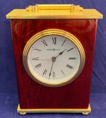RELOJ DE MESA CONTEMPORÁNEO TRADICIONAL DE PALO DE ROSA Y LATÓN HOWARD MILLER MANTO Foto 1 de 4