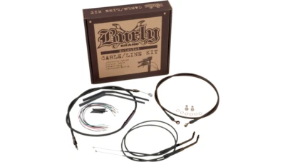 Kit de cables de vinilo negro marca Burly para barra de suspensión Ape de 14" 96-05 Harley Dyna Foto 1 de 2