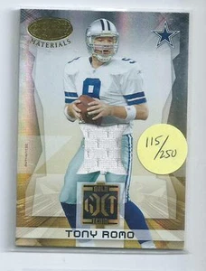 Tarjeta jersey usada de Tony Romo 2008 con certificación Leaf equipo dorado #GT3 115/250 - Imagen 1 de 1