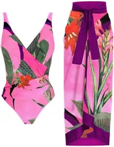 Medium IMEKIS 2 Piece Swimsuits for Women: One Piece Swimwear with Beach Cover - Picture 1 of 5