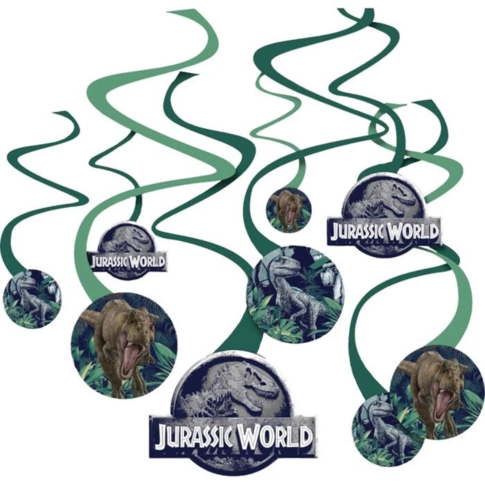 Jurassic World Party Hanging Swirl Decorations - Jurassic Park Party Supplies - Image 1 of 1