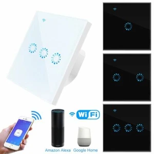 Wifi Smart Interruttore Luce Vetro Pannello Muro Tocco con Alexa Google Casa App - Foto 1 di 12