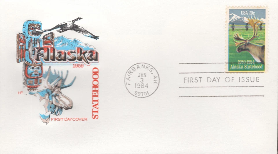 1984 FDC - Scott# 2066 - Alaska Statehood - Farnam Cachet - Image 1 of 1