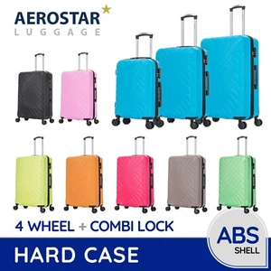 28/24/20 Cabin , Checked in Hard shell ABS luggage 4 wheel Lightweight Suitcase - Picture 1 of 46