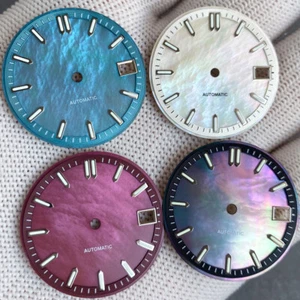 29mm Mother-of-Pearl Green Luminous Watch Dial fit NH35A NH36 Watch Accessories - Picture 1 of 18