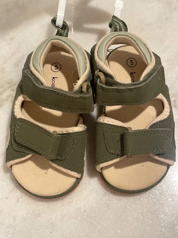 Sandalias Koala Niños Niño Pequeño Talla 5, Verde y Tostado, Lindos Zapatos Foto 1 de 4