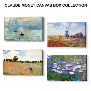 CLAUDE MONET  CANVAS BOX COLLECTION, 4 X 20" x 14" Canvases