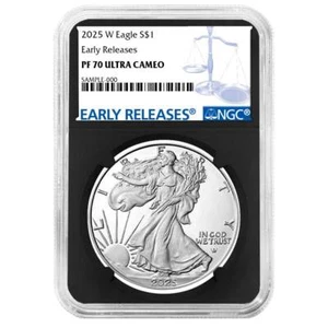 2025-W Proof $1 American Silver Eagle NGC PF70UC ER Blue Label Retro Core - Picture 1 of 2