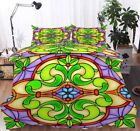 Trailing Green 3D Quilt Duvet Doona Cover Set Single Double Queen King Print