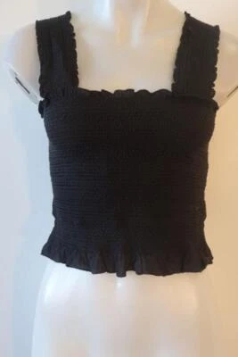 Womens Ecote Black Sleeveless Crop Top M * - Image 1 of 4