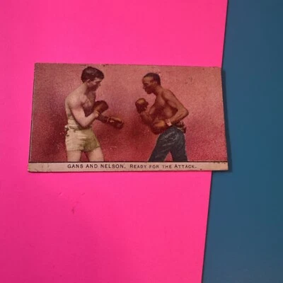 Joe Gans & Battling Nelson 1910 Philadelphia Caramel E79 Boxing Card trimmed - Image 1 of 4