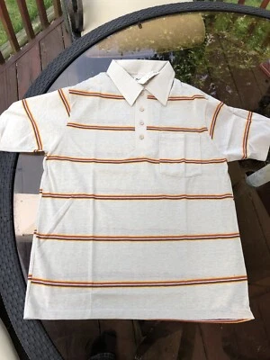 Vintage Mojave Striped Polo Shirt With Pocket Medium 60s 70s Mod Hippy - Image 1 of 4