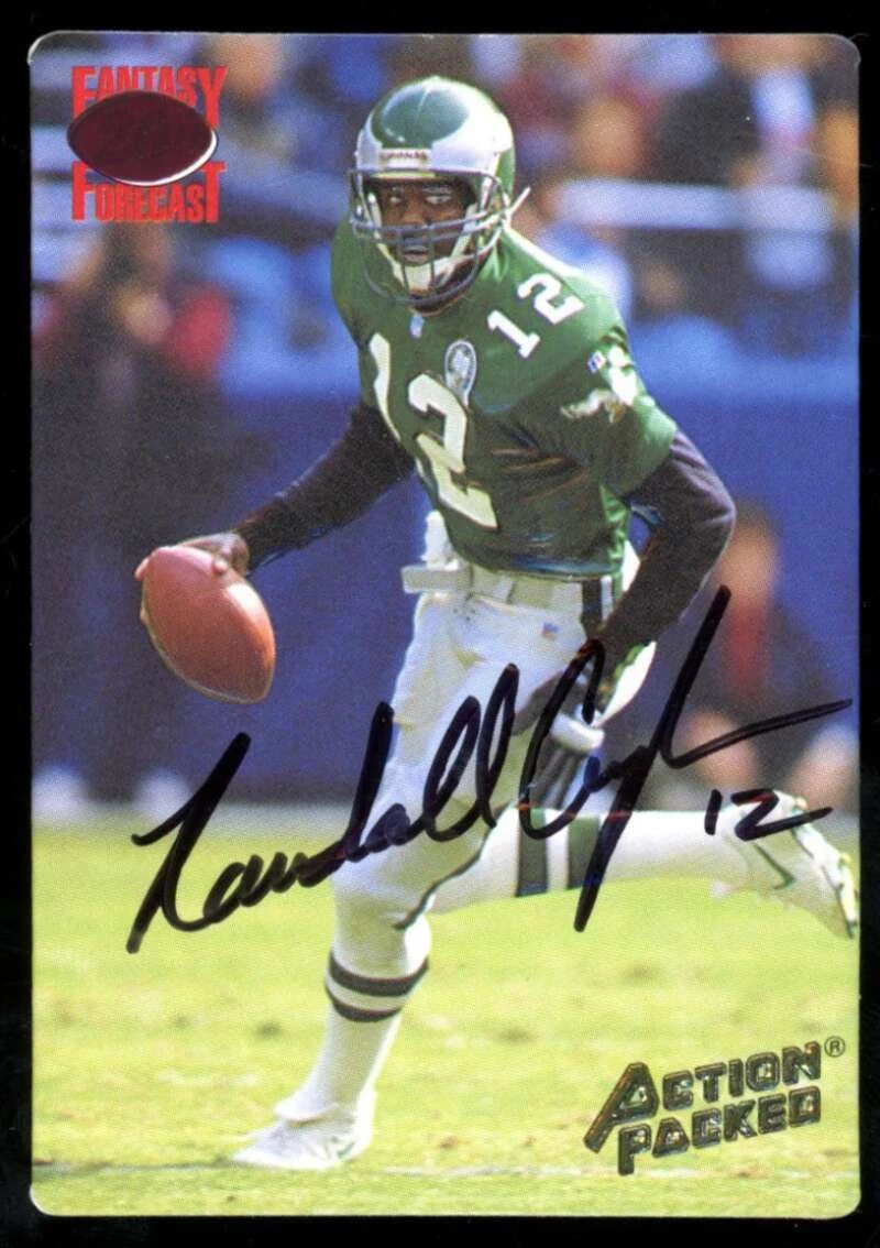 1994 Action Packed Fantasy Forecast Randall Cunningham FF13 Signed/Auto XA3625