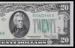 $20 1934D CU Narrow Federal Reserve Note B70422446B series D, twenty $, New York - Picture 1 of 4