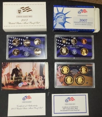 2007 Clad Proof Set U.S. Mint Original Government Packaging OGP COA - Image 1 of 2