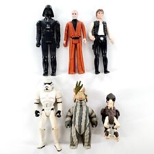 Vintage Star Wars Action Figures Lot Of 6 Darth Vader, Obi Wan, Han Solo, Ewok