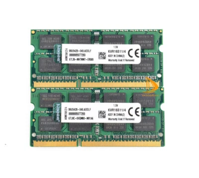 2x Kingston 4GB 2RX8 PC3-12800S DDR3 1600MHz SODIMM 204Pin Laptop-Speicher RAM - Bild 1 von 4