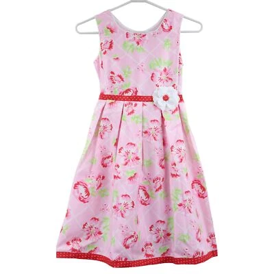 Jona Michelle 女孩花卉春装粉色/红色/白色美国 10 码 — 第 1/3 张图片