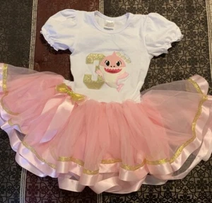 Shark Birthday Party Tutu Outfit 3rd Birthday Party Baby Dress - Picture 1 of 3