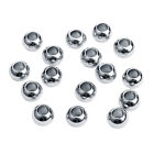 50pcs Stainless Steel Large Hole Spacer Beads for Making (Silver 4mm)