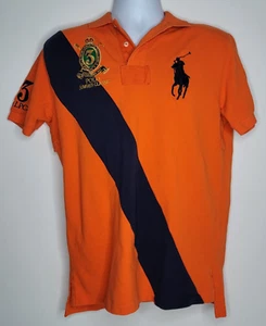 Polo Ralph Lauren Mens Medium Orange #3 Summer RLPC Big Pony Rugby Crest Shirt - Picture 1 of 7